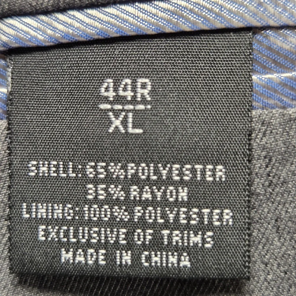 Cooper & Nelson Blazer Mens 44R Gray Polyester Rayon 2 Button Suit Jacket